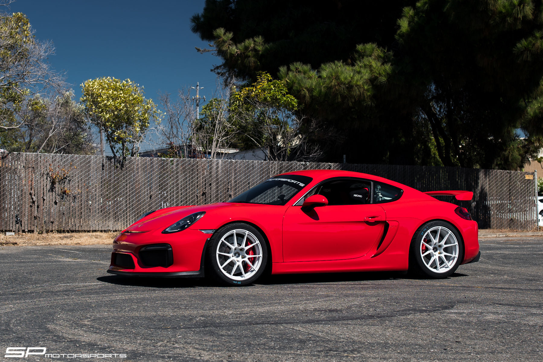 2016 Porsche Cayman | SP Motorsports' Porsche Cayman GT4 Shop Car on Forgeline One Piece Forged Monoblock GA1R Open Lug Wheels