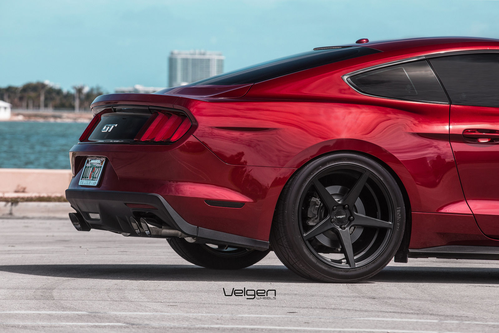 2015 Ford Mustang | Ruby Red Mustang GT on Velgen Wheels Classic5 Satin Black 20x9 & 20x10.5