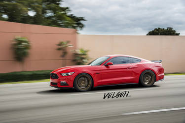 2015 Ford Mustang | Race Red Mustang on Velgen Wheels