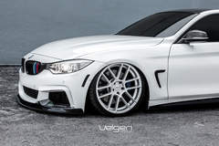 Bagged BMW F32 435i on Velgen Wheels VMB6 Matte Silver 