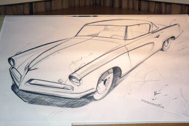 Rendering of  '53 Studebaker Starliner Coupe
