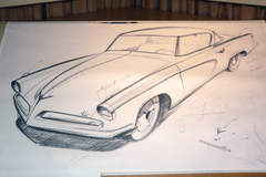 Rendering of  '53 Studebaker Starliner Coupe