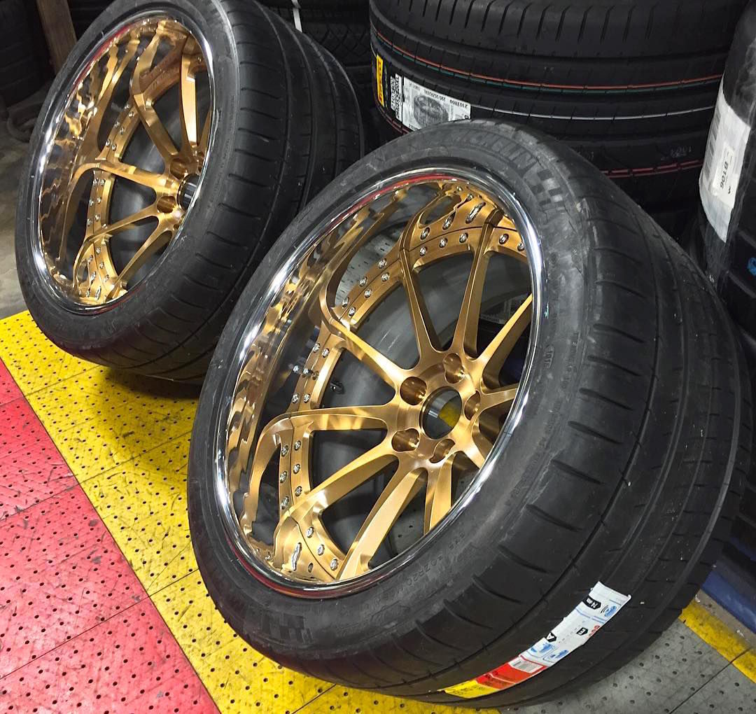 | Forgeline RB3C Concave Wheels in Tinted Gold Transparent with Optional Exposed Hardware