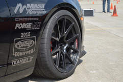 Bryan Johnson's Camaro SS 1LE on Forgeline One Piece Forged Monoblock GA1R Open Lug Cap Edition Wheels - Close Up Wheel Shot
