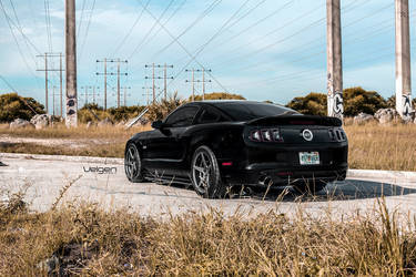 2013 Ford Mustang | Black Mustang GT on Velgen Wheels  Classic5 Matte Gunmetal  20x9 & 20x10.5