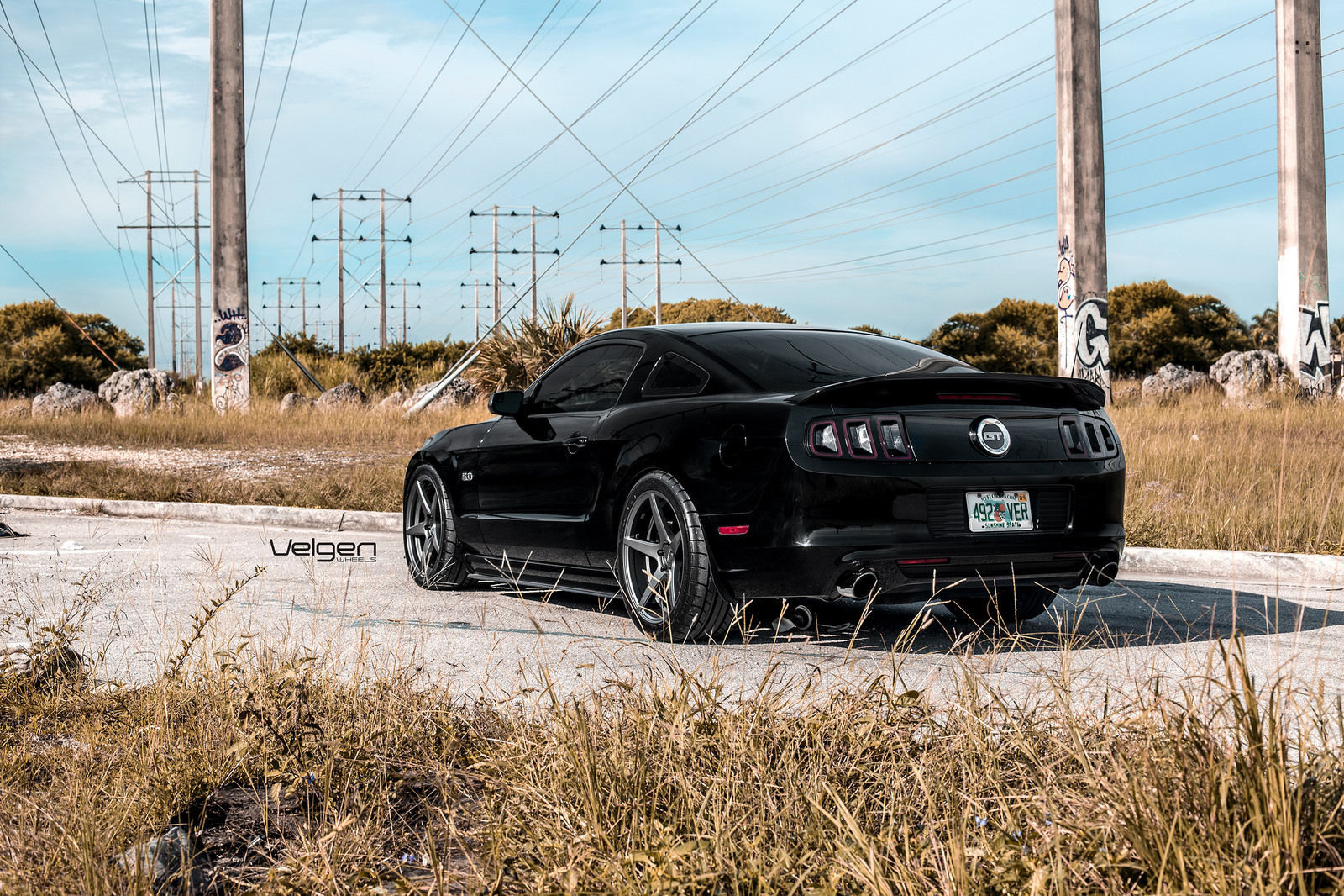 2013 Ford Mustang | Black Mustang GT on Velgen Wheels Classic5 Matte Gunmetal 20x9 & 20x10.5