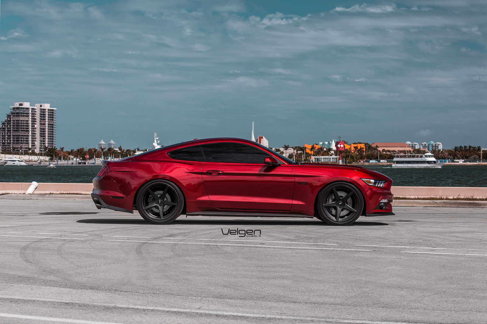 2015 Ford Mustang | Ruby Red Mustang GT on Velgen Wheels  Classic5 Satin Black  20x9 & 20x10.5