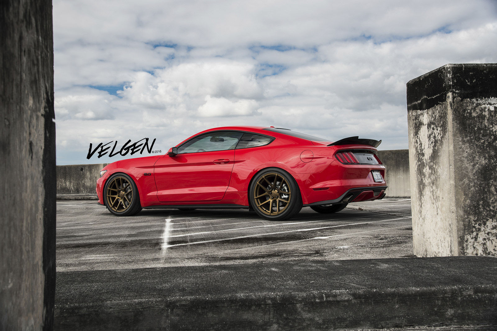 2015 Ford Mustang | Race Red Mustang on Velgen Wheels