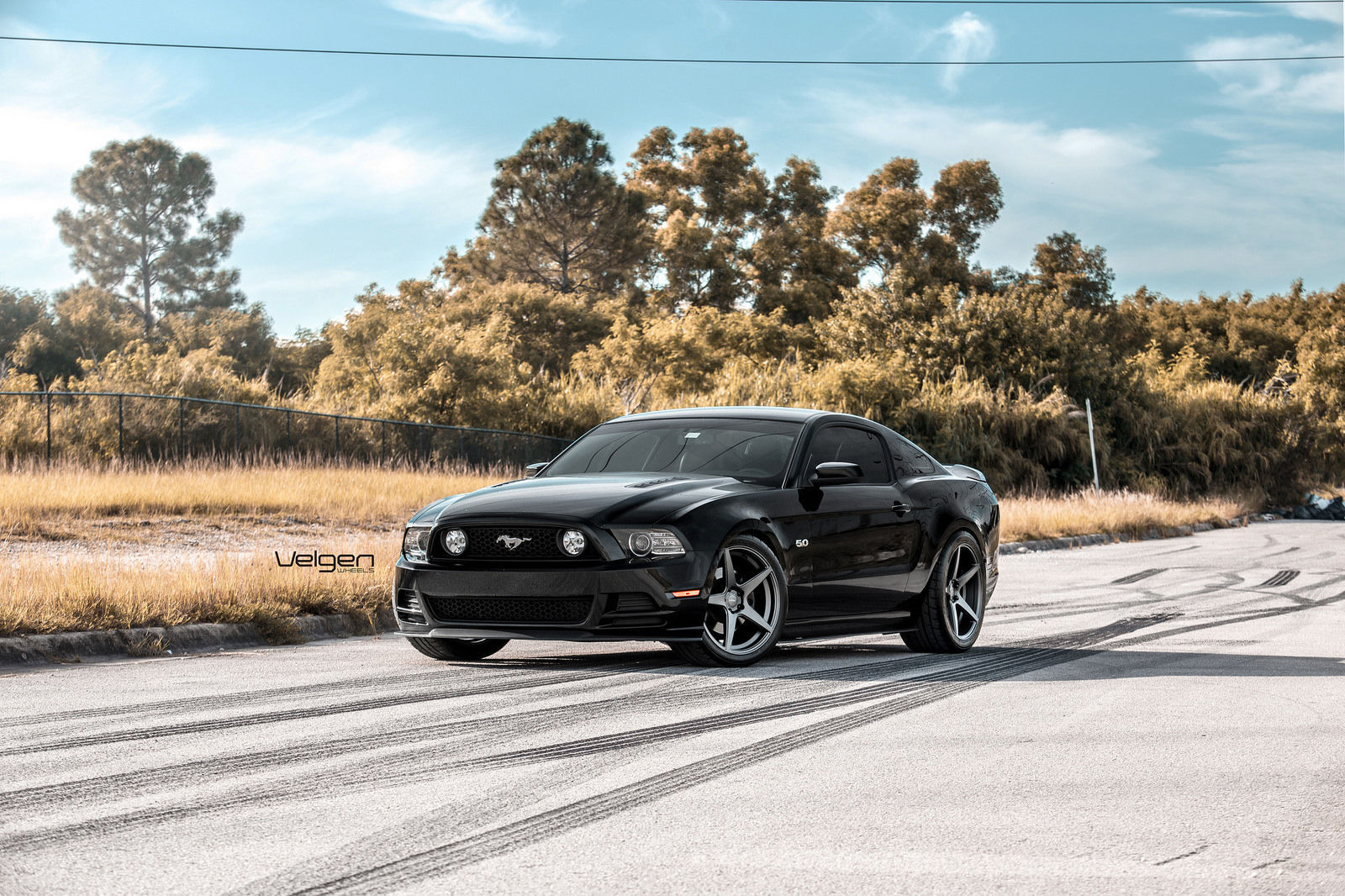 2013 Ford Mustang | Black Mustang GT on Velgen Wheels Classic5 Matte Gunmetal 20x9 & 20x10.5