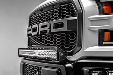 2017 Raptor Top of Front Bumper LED Light Mounting Kit Combo with 40? Curved Light Bar