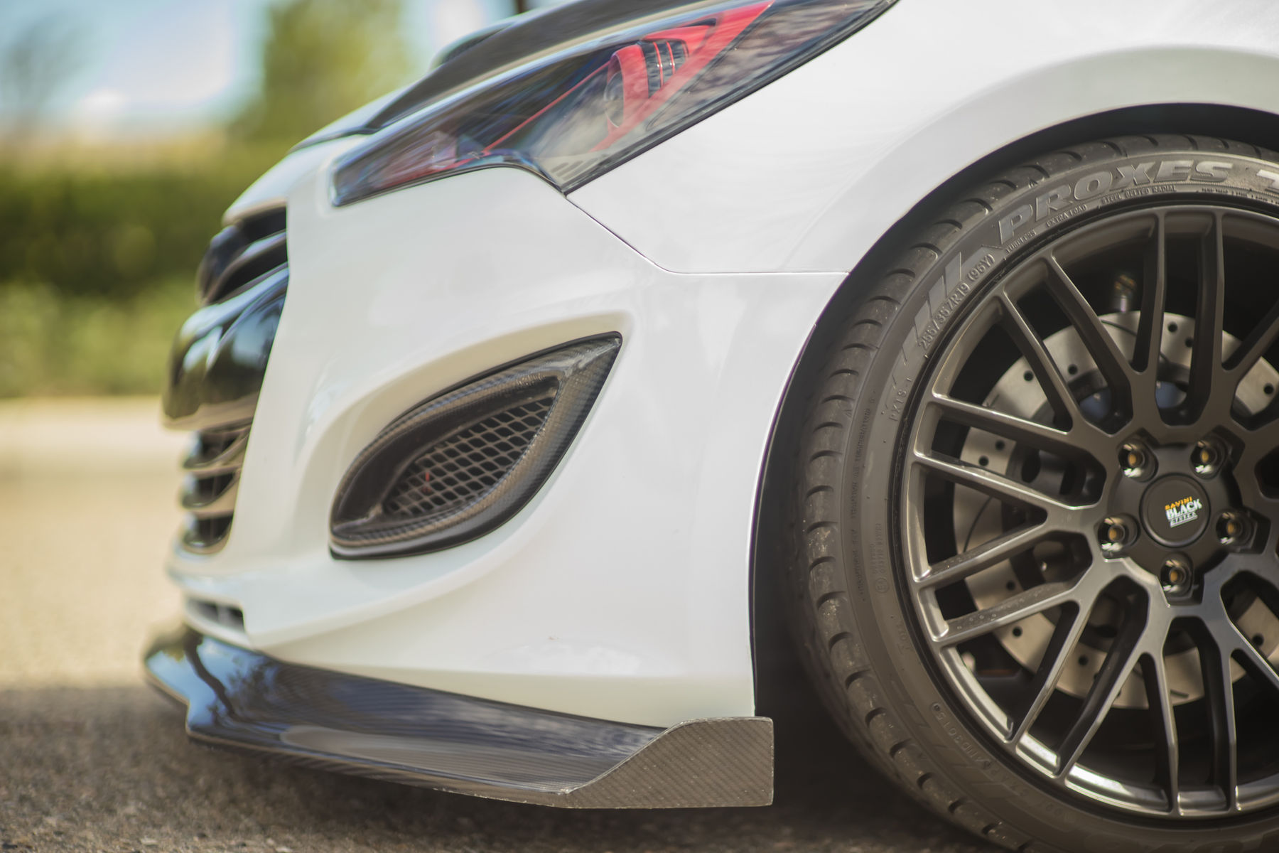 2015 Hyundai Genesis Coupe | RK Sport Ram Air Hood and Front Splitter 