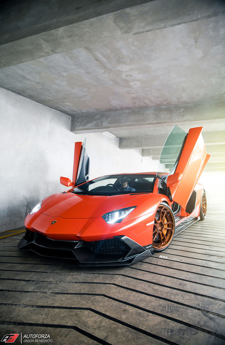 Lamborghini Aventador | Aracio Argos Orange Lamborghini Aventador LP700-4 - ADV.1 ADV5.3 Track Spec CS Series Wheels