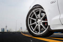 White Mustang GT on Velgen Wheels VMB9 Matte Silver 20x9 & 20x10.5 