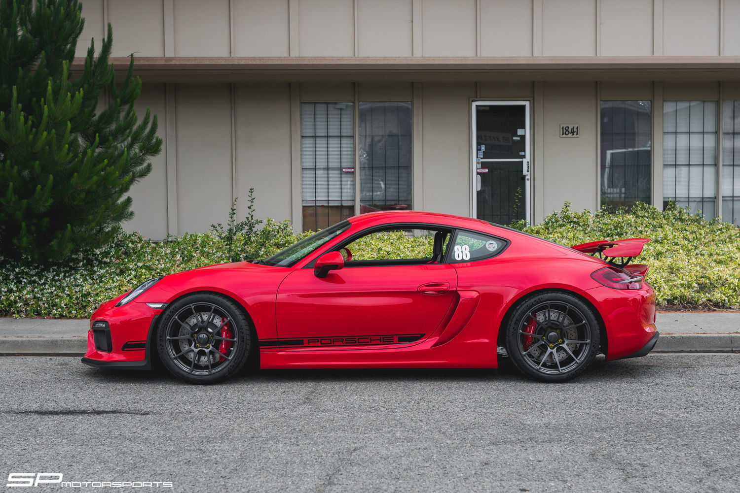 2016 Porsche Cayman | Steve’s Guards Red Porsche Cayman GT4 on Forgeline One Piece Forged Monoblock GA1R Open Lug Cap Edition Wheels
