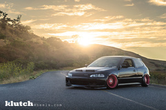 '94 Honda Civic Si on Custom Red Klutch SL-1's