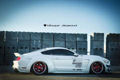 2015 Ford Mustang GT Fitted With 20 Inch BD-21’s in Brushed Red Anodized With Chrome SS Lip