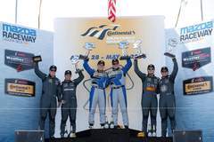 Forgeline-equipped Porsche Caymans sweep the IMSA Continental Tire Sports Car Challenge GS class podium, at Mazda Raceway Laguna Seca