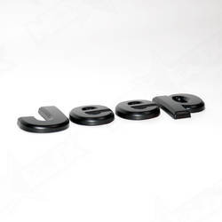 2007-2017 Jeep Wrangler JK Emblem Overlay Matte Black Out Kit